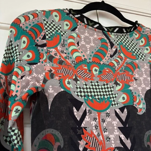 Custo Barcelona Dress Size Medium Abstract Boho 90s Y2K Knee Length Artsy V-Neck - Picture 13 of 16